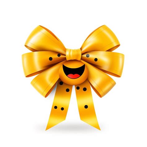 Premium AI Image | a yellow bow with black dots and a yellow bow with a black and white background