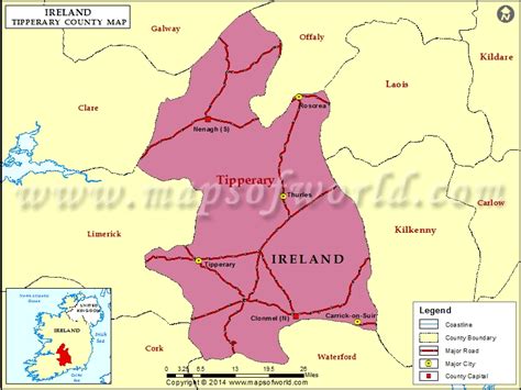 County Tipperary Map | County Tipperary Ireland Map