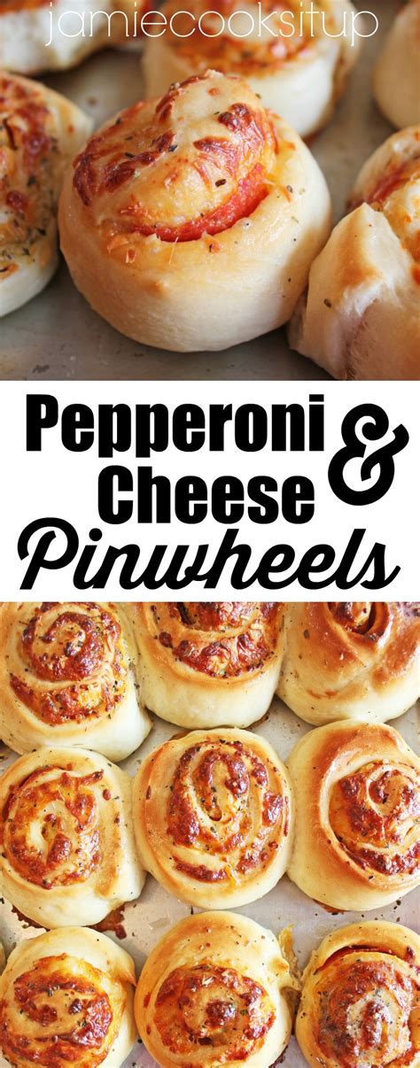 Pepperoni and Cheese Pinwheels - Jamie Cooks It Up