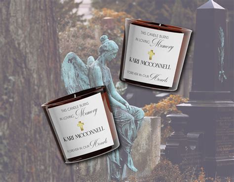 Editable in Loving Memory Gift Candle Label Template, Personalized Gift Candle Label ...