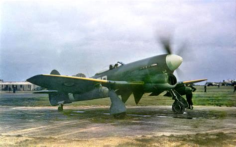 A Hawker Tempest Mk 5, of 501 Sqn. at RAF Bradwell Bay, Essex. October ...