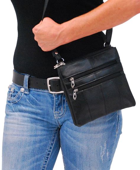 Small Black Lambskin Leather Cross Body Purse #P760K