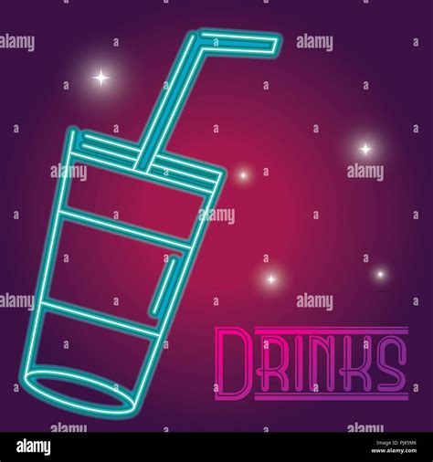 Drinks neon sign Stock Vector Image & Art - Alamy