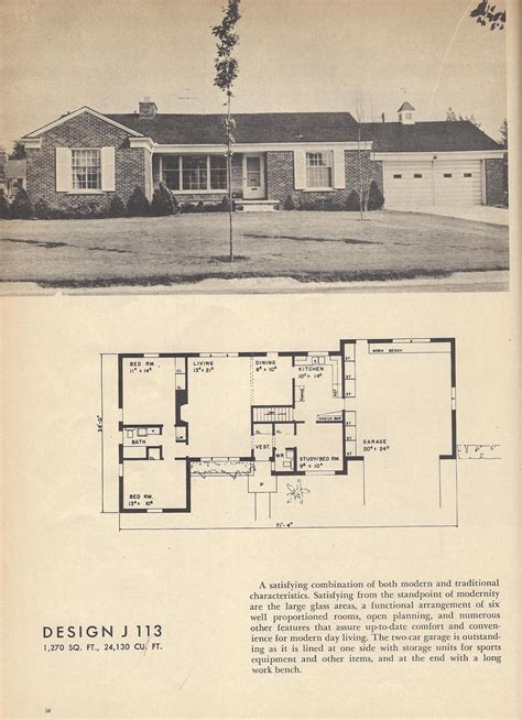 J407 vintage house plans vintage home plans 1954 homes – Artofit