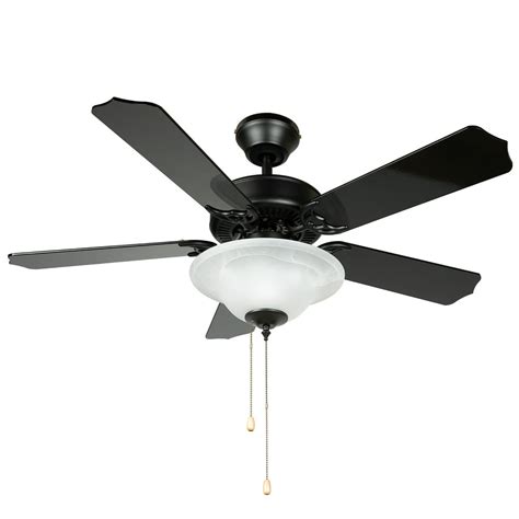 Hyperikon 42 Inch Ceiling Fan, 55W, Remote Control and Pull Chain, Black Fixture, 5 Blades ...