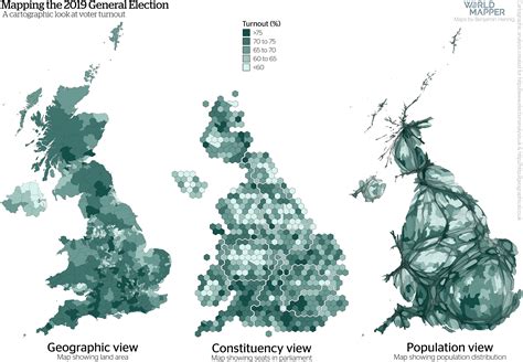 Cartographic Views of the 2019 General Election | Worldmapper