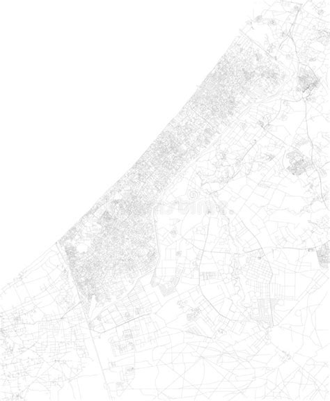 Satellite View of the Gaza Strip. Map, Streets of the Area Stock Vector - Illustration of ...