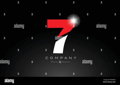 red white color number 7 logo icon design suitable for a company or ...