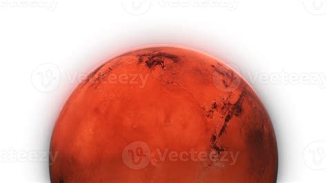 3D Render Close Up Mars Planet 360 Rotation On Galaxy Space Star Field ...