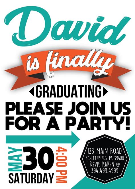 Funny Graduation Party Invitation Graduation Party Invite - Etsy