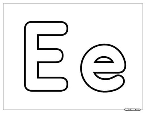 Printable Bubble Letter E Alphabet