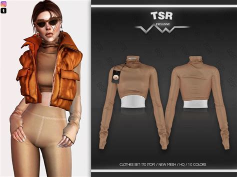 busra-tr's CLOTHES SET-170 (TOP) BD581 | Sims 4 clothing, Sims 4, Sims