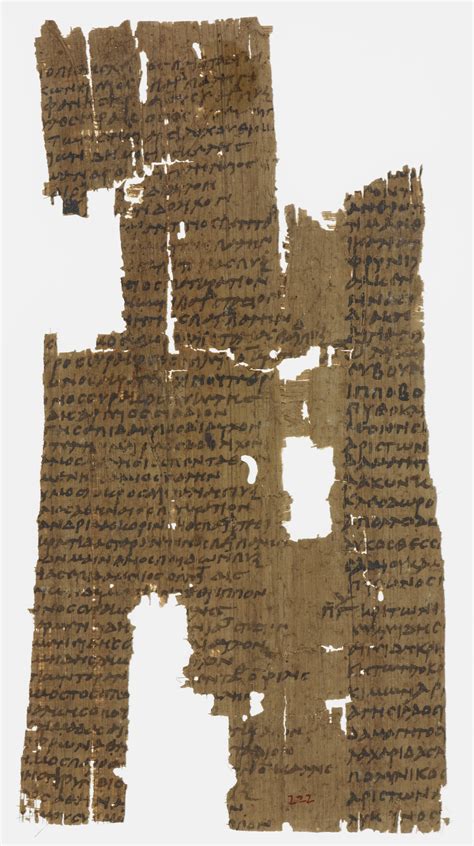 Papyrus 1185, written in the early 3rd century AD, including the names of athletes and the ...