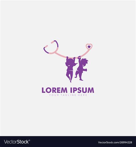 Pediatrician logo designs with child Royalty Free Vector