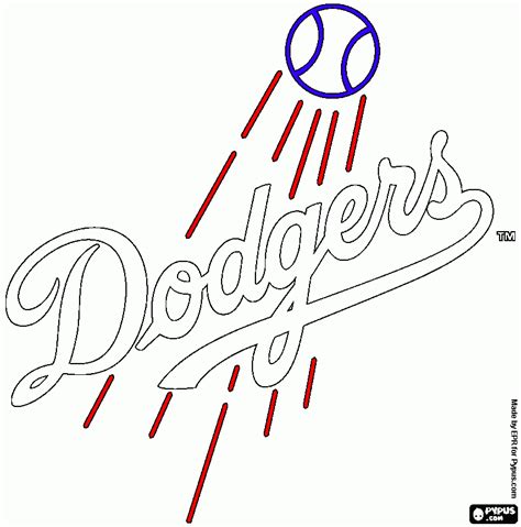 La Dodgers Emblem Coloring Pages - Learny Kids