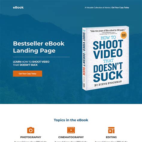 bestseller ebook responsive landing page design