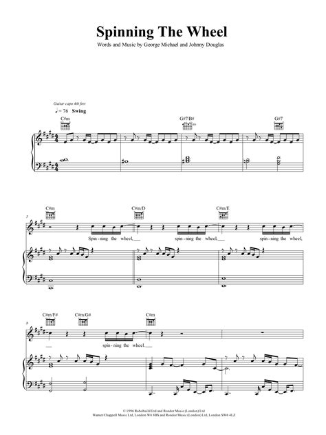 George Michael "Spinning The Wheel" Sheet Music Notes | Download ...