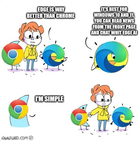 Edge begged me not to when I tried downloading Chrome from it... | /r/memes | Know Your Meme