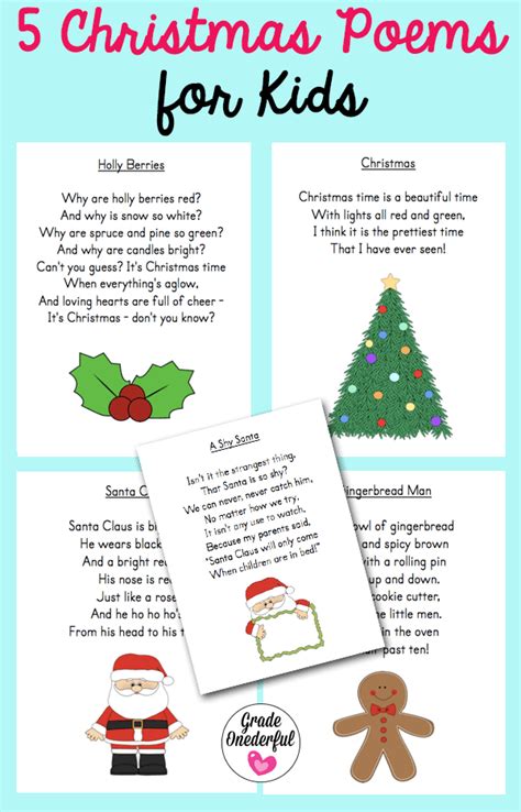 5 NEW CHRISTMAS POEMS FOR KIDS » Grade Onederful