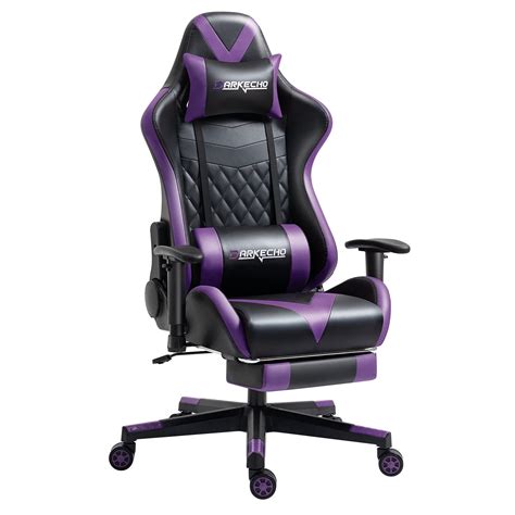 Darkecho Gaming Chair Office Chair with Footrest Massage Racing Ergonomic Chair Leather ...