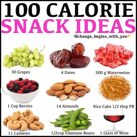 100 CALORIE HEALTHY SNACK IDEAS - Hungry between meals? These snacks ...