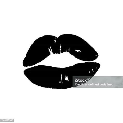 Black Lips Girl Silhouette Isolated On White Background Vector Image Of Lips Stock Illustration ...