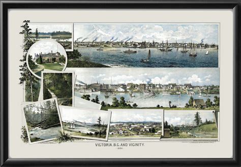 Victoria BC Canada 1884 (Color) Restored Map | Vintage City Maps