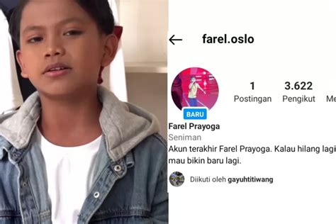 Sudah Tahu Instagram Baru Farel Prayoga? Berikut Akun Asli Pelantun Lagu Ojo Dibandingke - Adatah