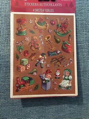 New Vintage Hallmark Christmas Stickers 4 Sheets Holidays Winter ...