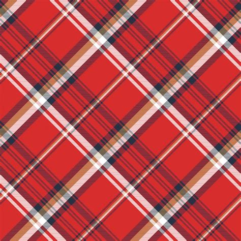 Premium Vector | Red plaid fabric texture seamless pattern