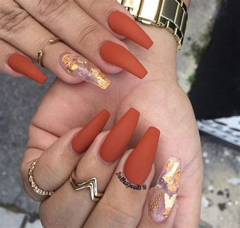 matte orange nails | Uñas acrílicas naranjas, Manicura de uñas y Uñas naranjas