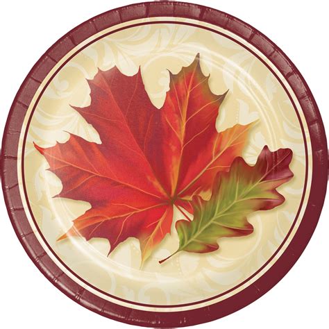 Fall Leaves Paper Plates, 24 Count for 24 Guests - Walmart.com