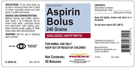 ASPIRIN - Clipper Distributing Company LLC: Veterinary Package Insert