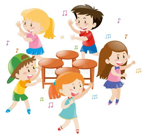 Children Playing Music Chair Stock Illustration - Illustration of child, girl: 79636220