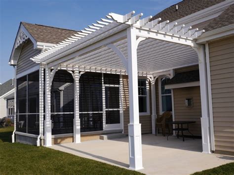 Custom size white vinyl pergola with 10' post,Built by countrysideamsihgazebos.com in Lewes DE ...