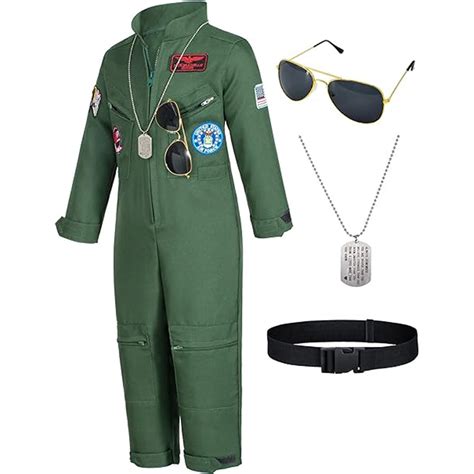 Phenas Kids Fighter Pilot Costume - Air Force Flight Suit Roleplay ...