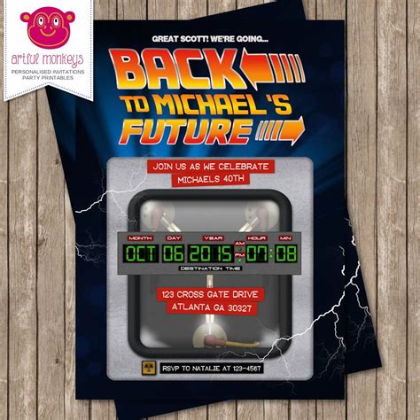 Back to the Future Inspired Invitation - DIY Printable or Printed for You | Back to the future ...