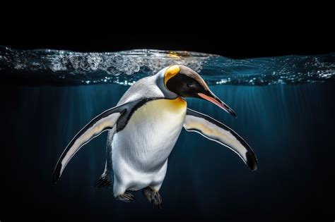 Premium Photo | King penguin swimming in the ocean This is a 3d render ...