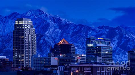 Winter Sunset Downtown Salt Lake City - Utah Photograph by Gary Whitton ...