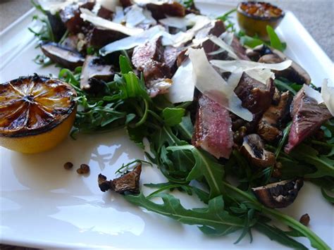 Steak Tagliata with Lentils and Mushrooms