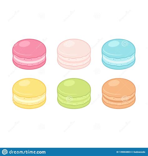 Cartoon macaron set stock vector. Illustration of flavor - 139004803