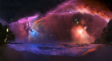 Galaxy illustration, landscape, space, nebula, stars HD wallpaper | Wallpaper Flare