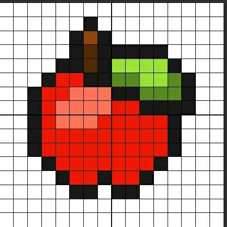 Pixel Art Apple | Disegni a mano, Pixel art, Idee per disegnare