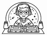 Jamming Dj Coloring Page  sketch template