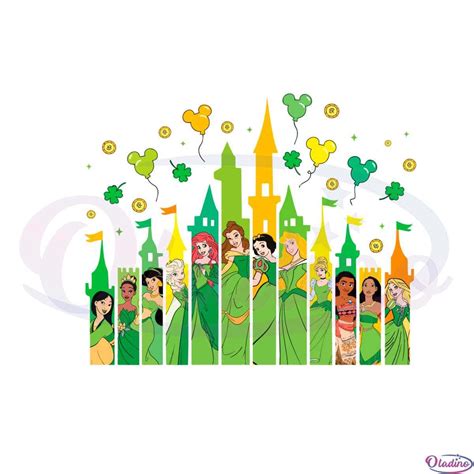 Disney Princess St Patrick's Day Disney Castle SVG Cutting Files