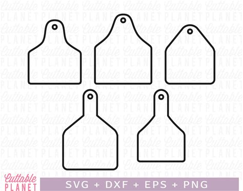 Cow Tag Outlined Svg Dxf Eps Png Jpg Cow Tag Png Ear Tag - Etsy Singapore