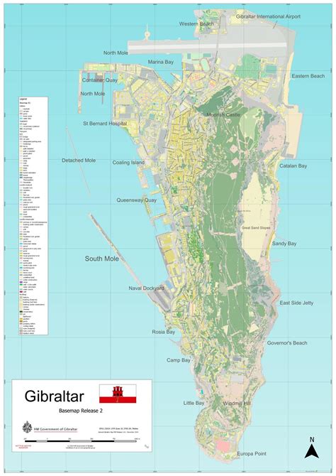 Large scale full map of Gibraltar | Gibraltar | Europe | Mapsland ...