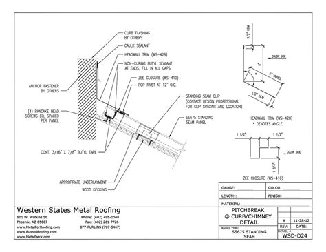 End Wall Curb/Chimney Detail For Western Lock® Standing Seam | Part #WS-428