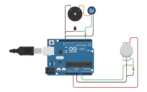 Circuit design gas sensor | Tinkercad