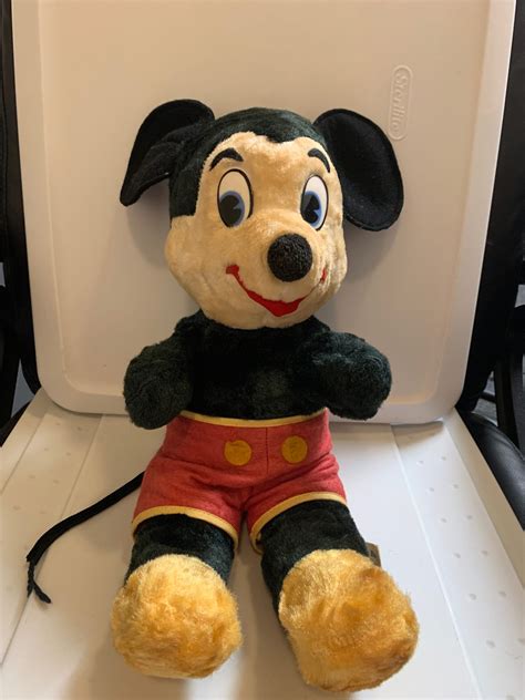 Plush Vintage Antique Walt Disney Productions Mickey Mouse Stuffed Doll ...